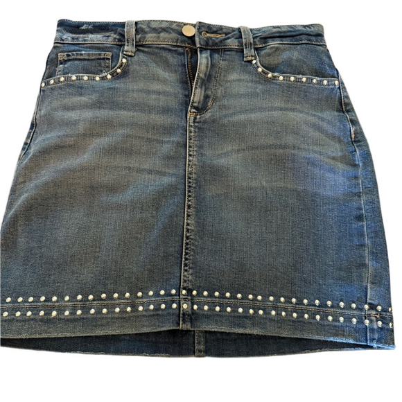 a.n.a Dresses & Skirts - a.n.a Blue Silver Embellished Mini Pencil Skirt